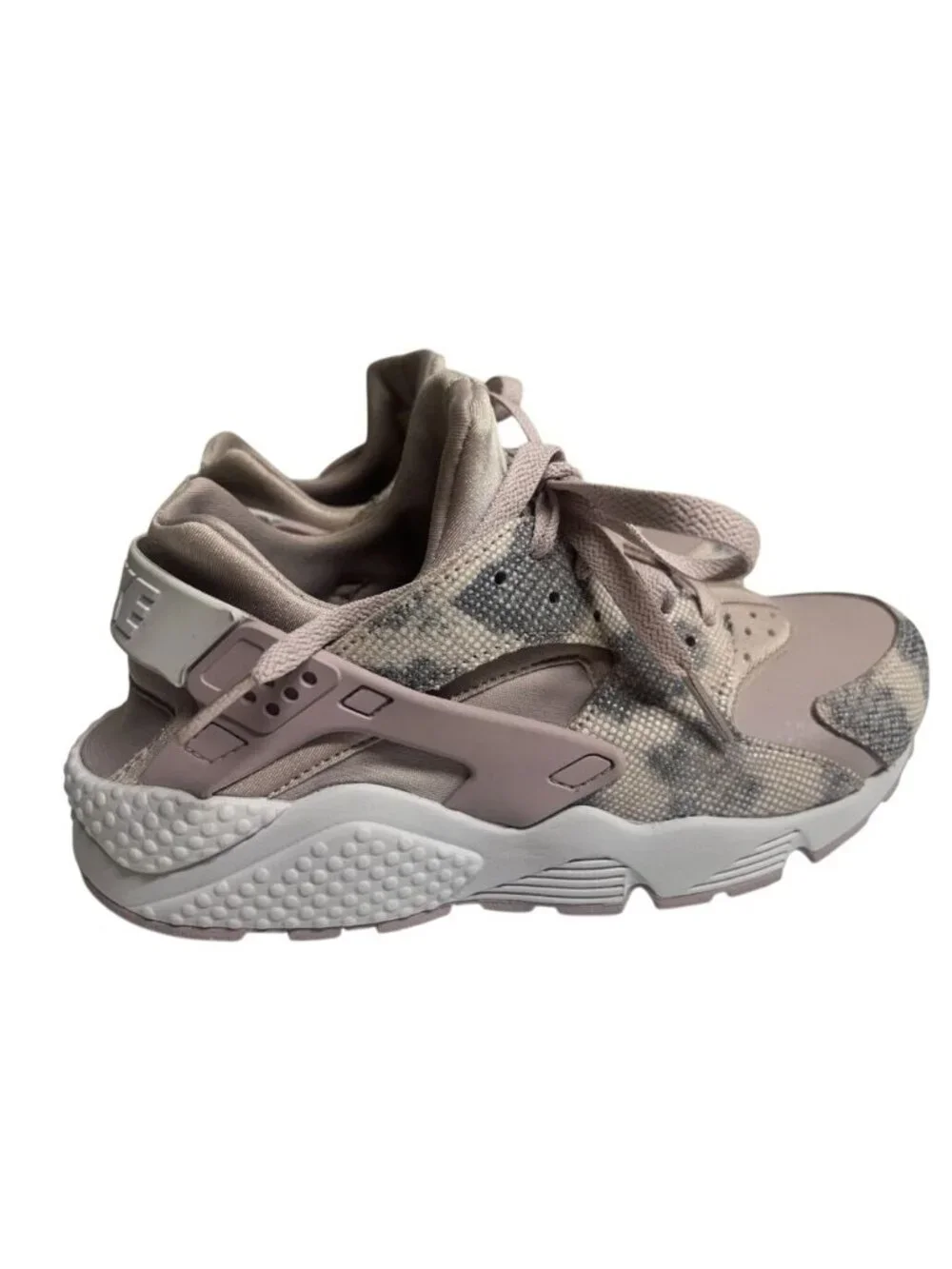 Nike Air Huarache Pink Gray Snakeskin Print Womens Sneakers Size 7.5